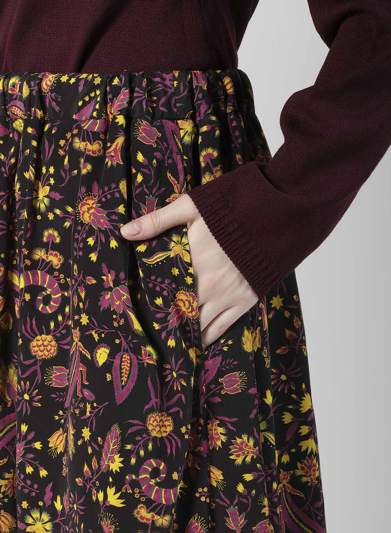 FLOWER PRINT BALLOON SKIRT