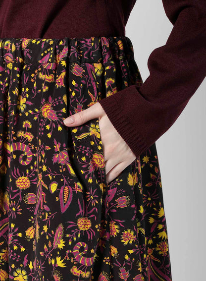 FLOWER PRINT BALLOON SKIRT