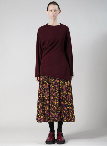 FLOWER PRINT BALLOON SKIRT