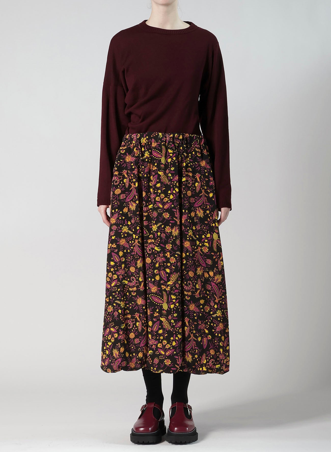 FLOWER PRINT BALLOON SKIRT