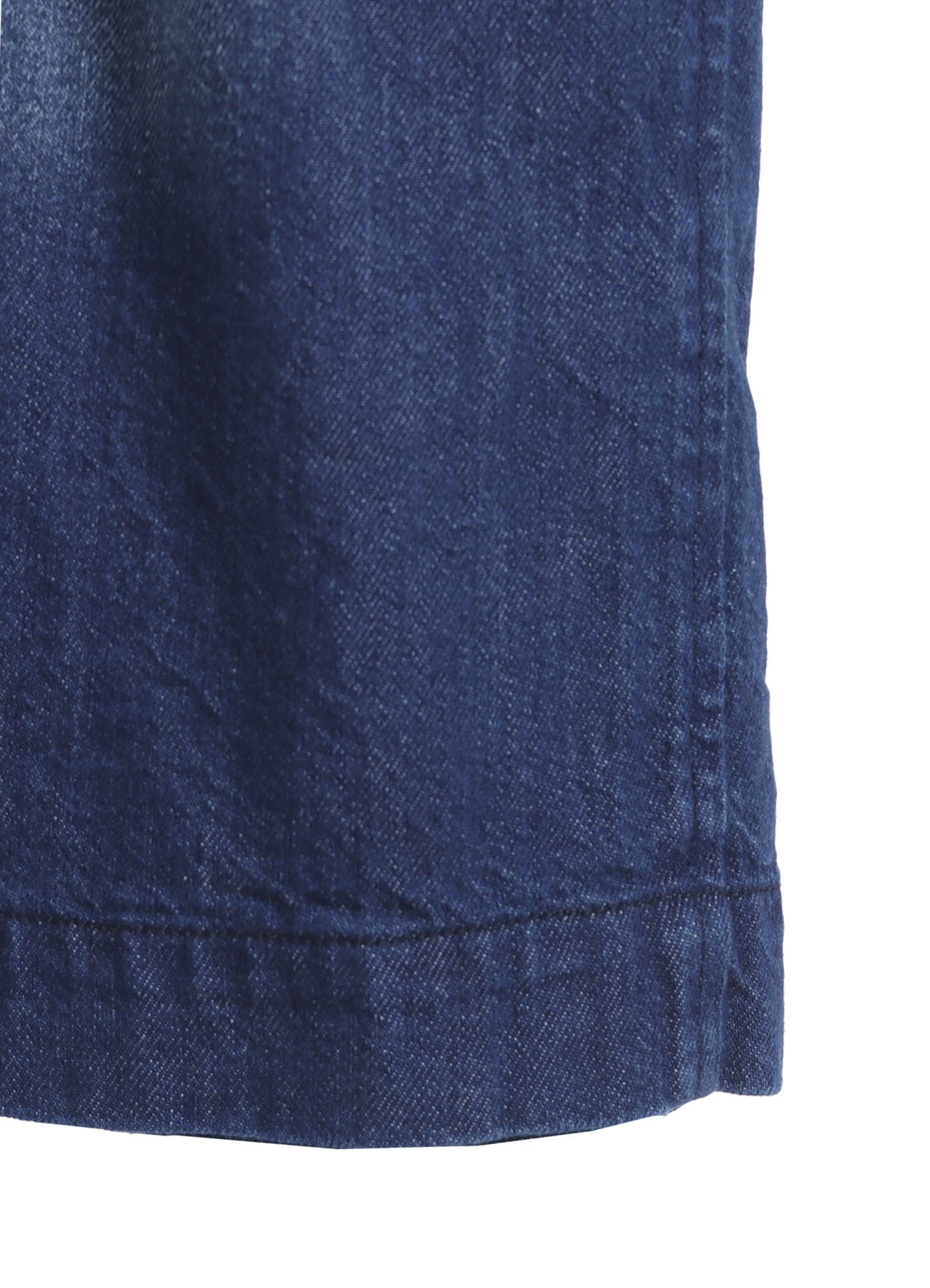 SPOTTED DENIM SIDE POCKET STRAIGHT SKIRT