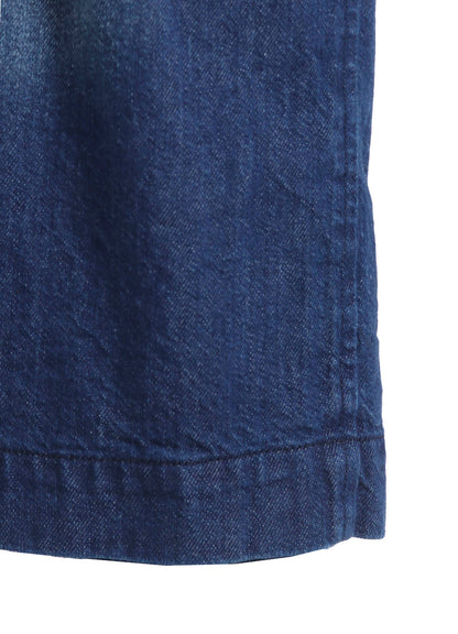 SPOTTED DENIM SIDE POCKET STRAIGHT SKIRT