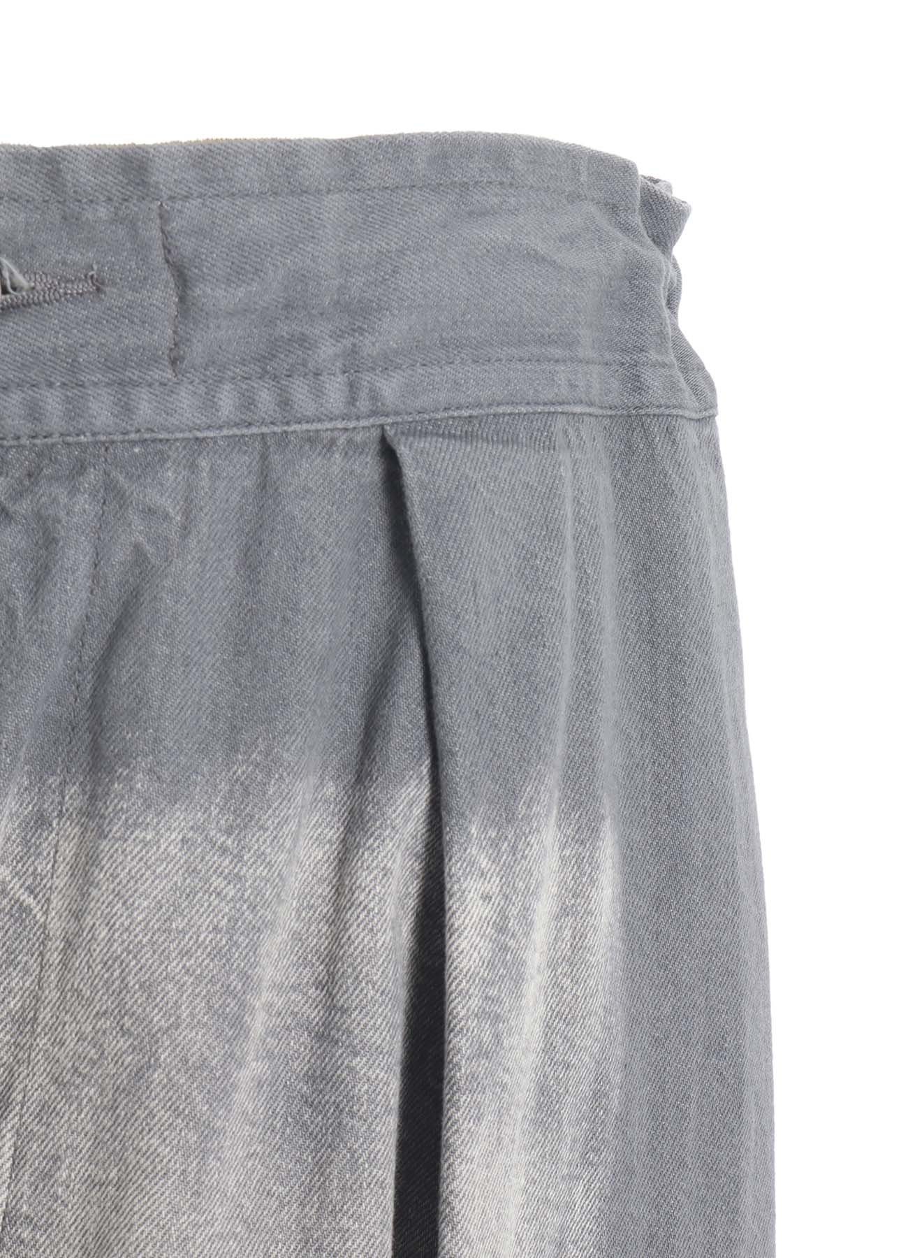 SPOTTED DENIM SIDE POCKET STRAIGHT SKIRT