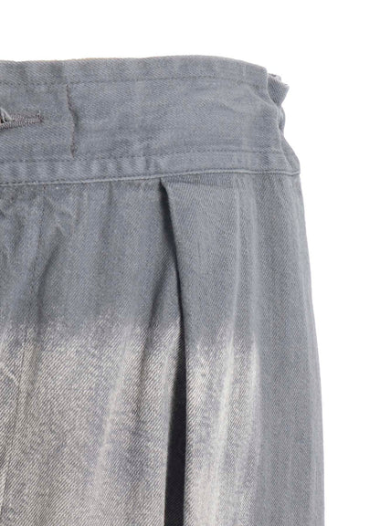 SPOTTED DENIM SIDE POCKET STRAIGHT SKIRT
