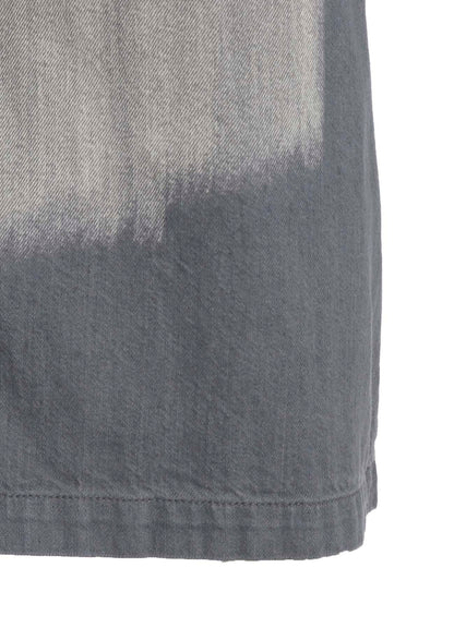SPOTTED DENIM RIGHT SIDE FLARE SKIRT