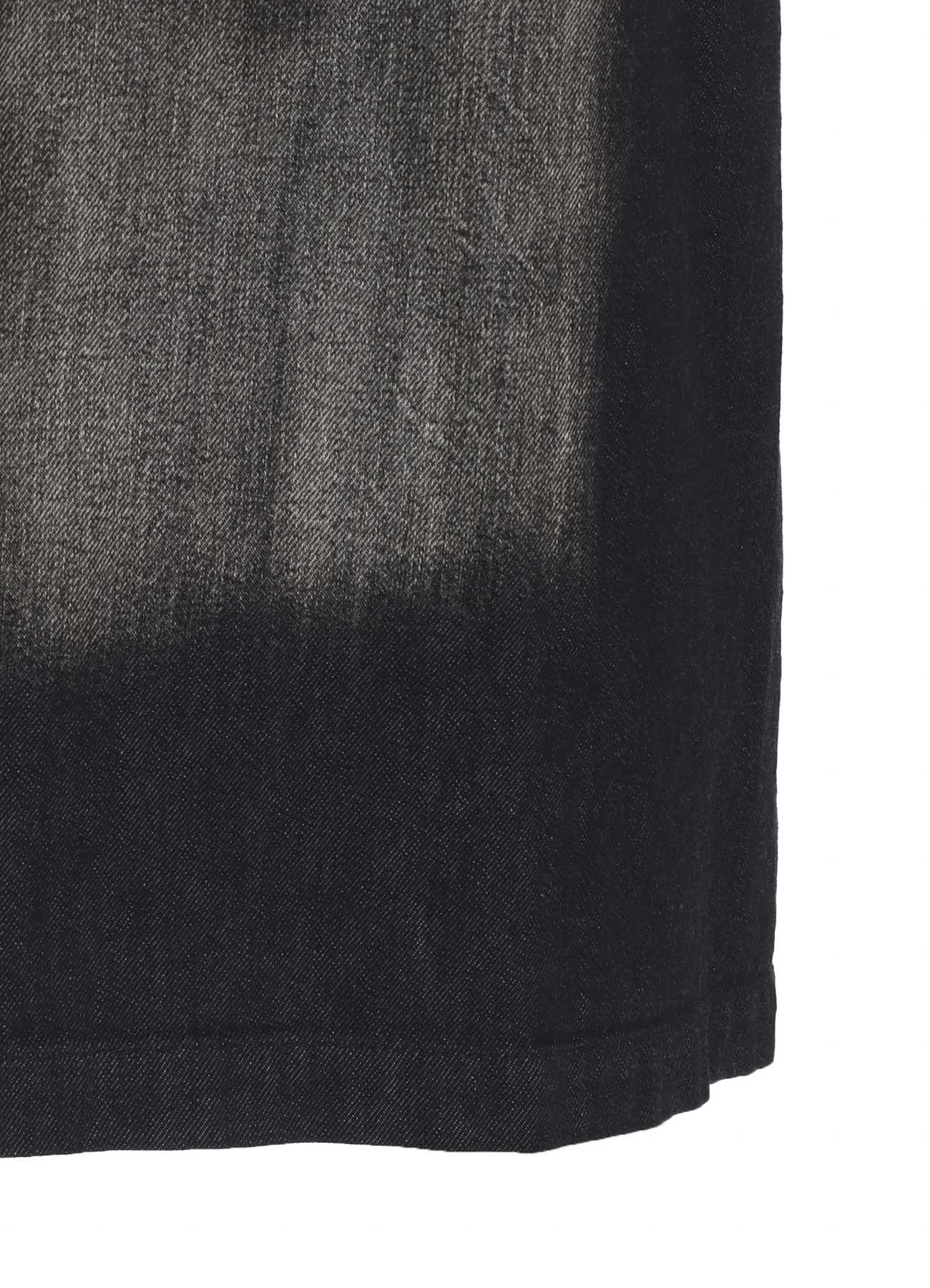 SPOTTED DENIM RIGHT SIDE FLARE SKIRT