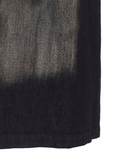 SPOTTED DENIM RIGHT SIDE FLARE SKIRT