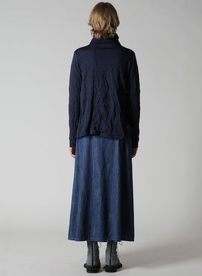 WRINKLE-EFFECT ASYMMETRIC JACKET