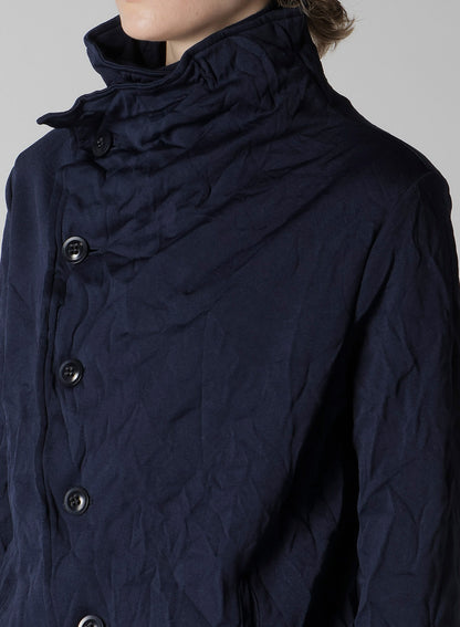 WRINKLE-EFFECT ASYMMETRIC JACKET
