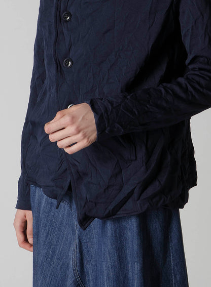 WRINKLE-EFFECT ASYMMETRIC JACKET