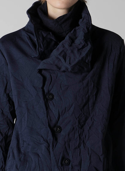 WRINKLE-EFFECT ASYMMETRIC JACKET