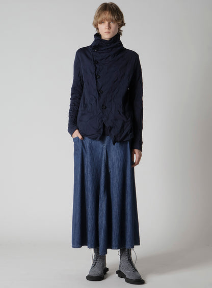 WRINKLE-EFFECT ASYMMETRIC JACKET