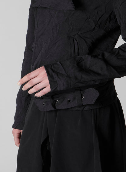 WRINKLE-EFFECT MOTO JACKET