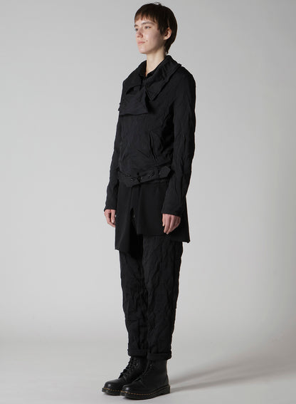 WRINKLE-EFFECT MOTO JACKET