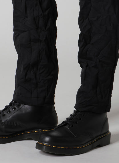 WRINKLE-EFFECT TAPERED PANTS