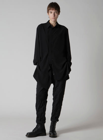 WRINKLE-EFFECT TAPERED PANTS