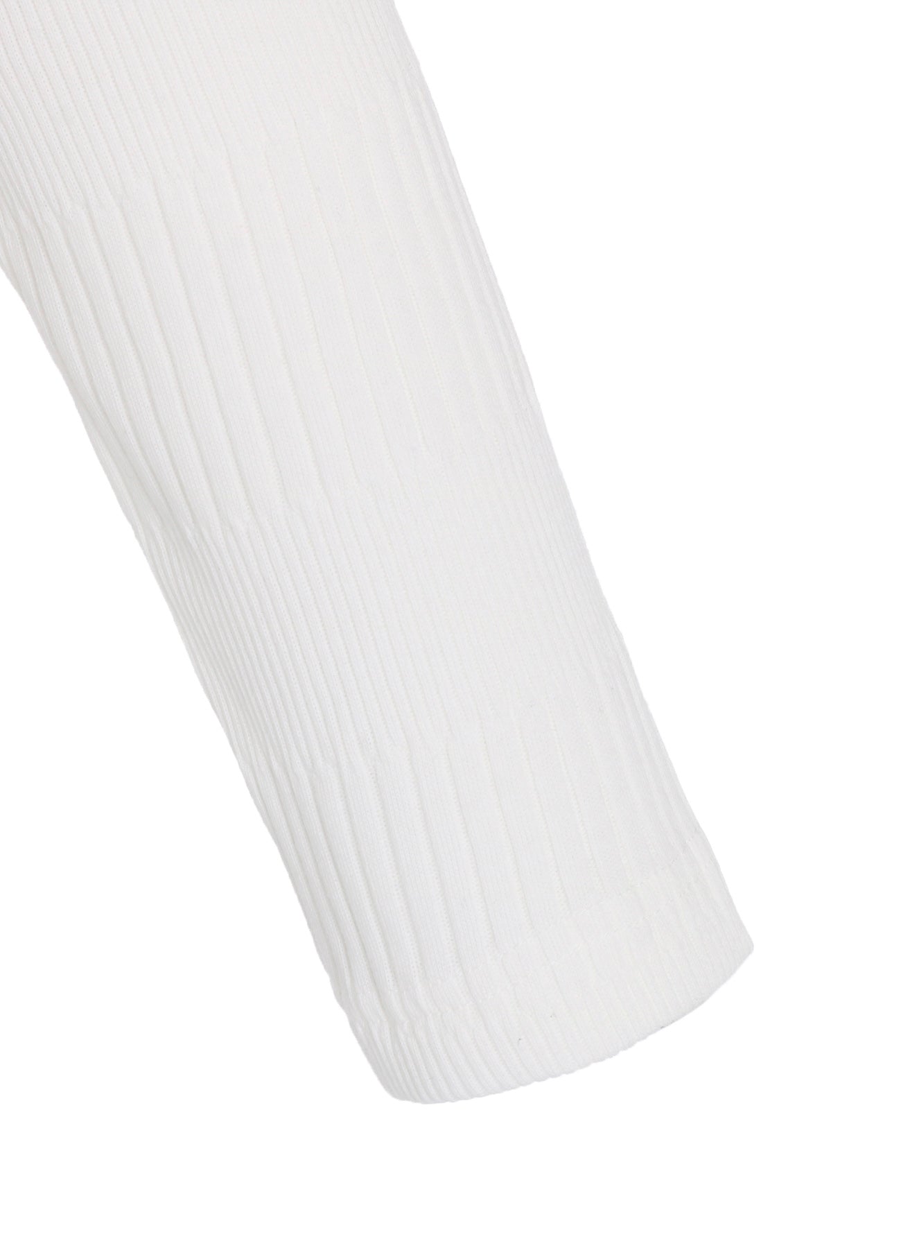 RANDOM RIB STRIPE ROUND NECK ASYMMETERIC T