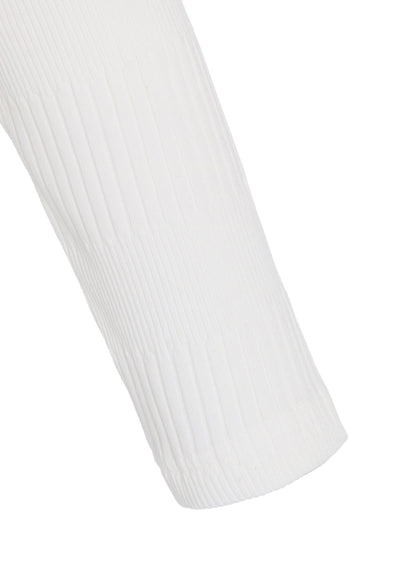 RANDOM RIB STRIPE ROUND NECK ASYMMETERIC T