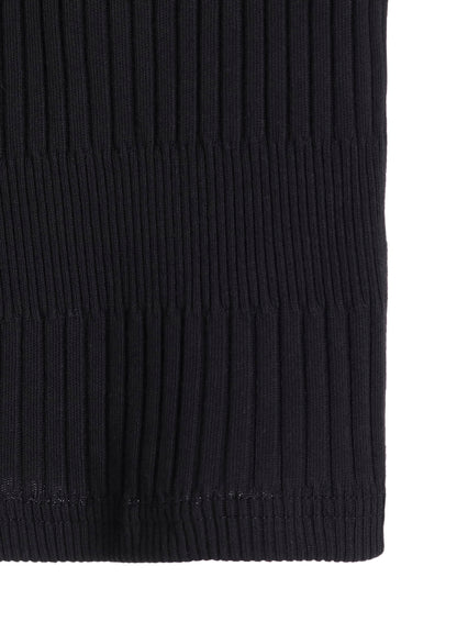 RANDOM RIB STRIPE ROUND NECK FLARE LONG SLEEVE T
