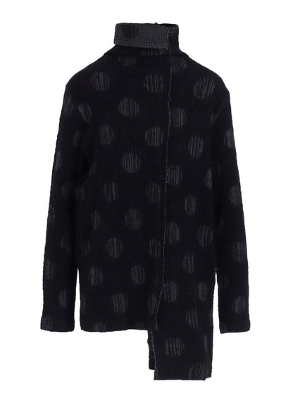 POLKA DOT JQ HIGH NECK ASYMMETRIC T
