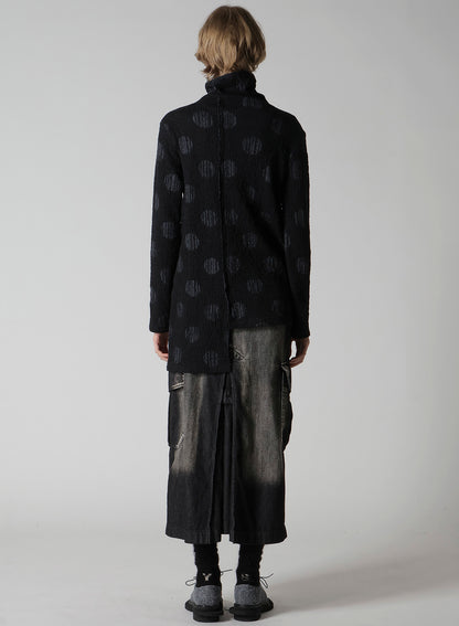POLKA DOT JQ HIGH NECK ASYMMETRIC T