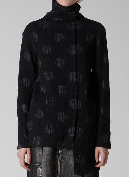 POLKA DOT JQ HIGH NECK ASYMMETRIC T