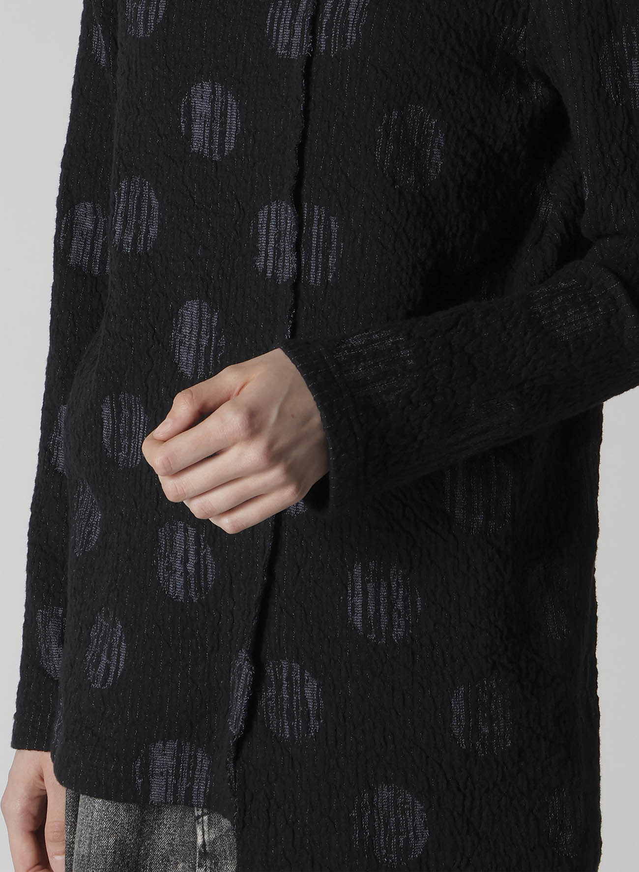 POLKA DOT JQ HIGH NECK ASYMMETRIC T