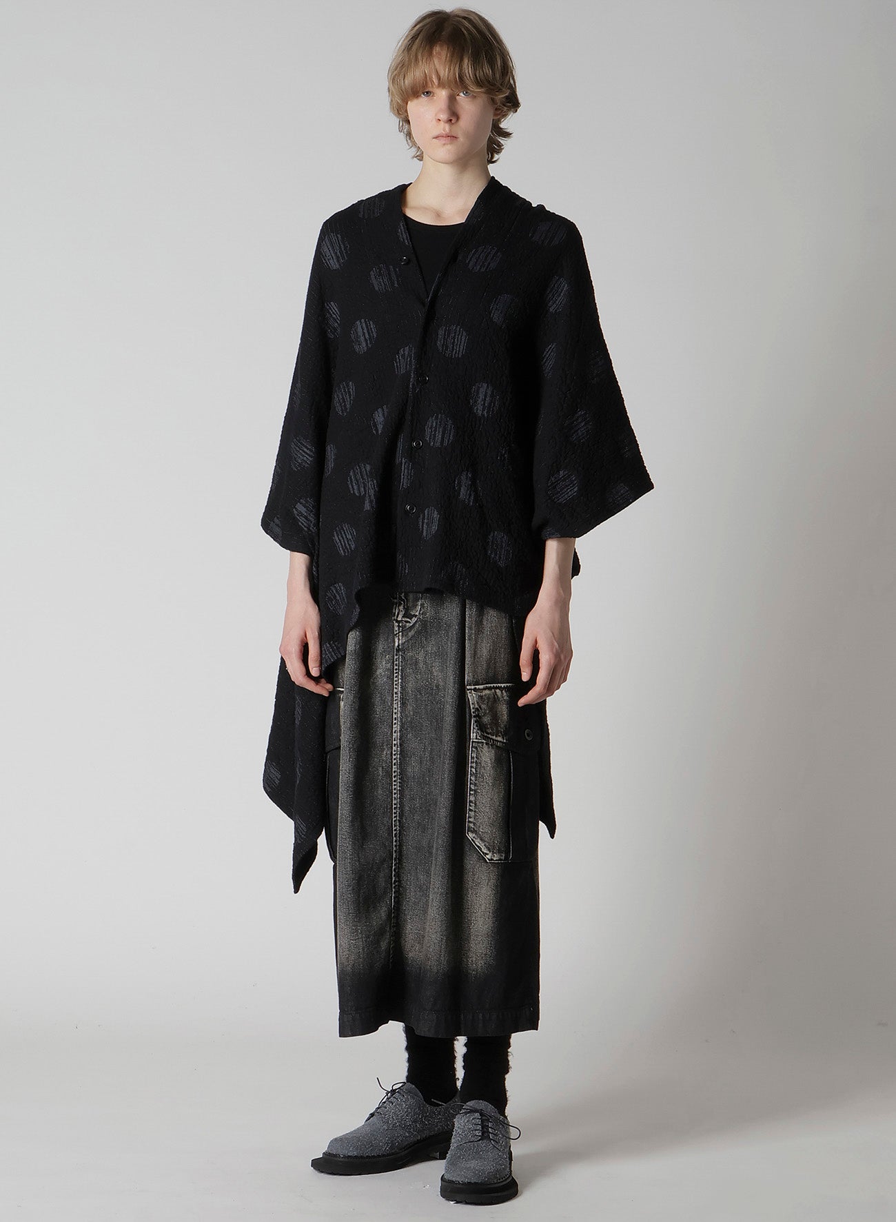 POLKA DOT JQ ASYMMETRIC CARDIGAN