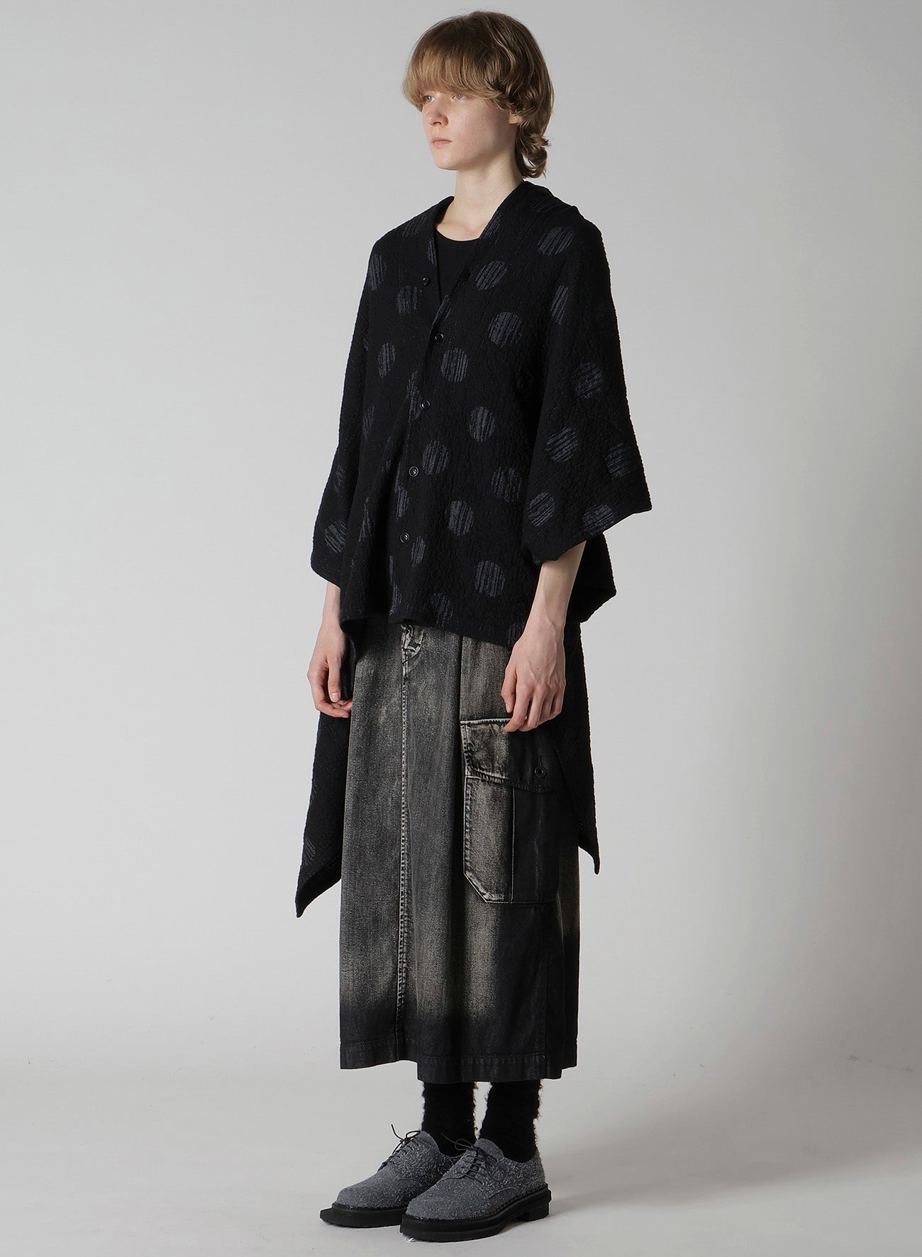 POLKA DOT JQ ASYMMETRIC CARDIGAN