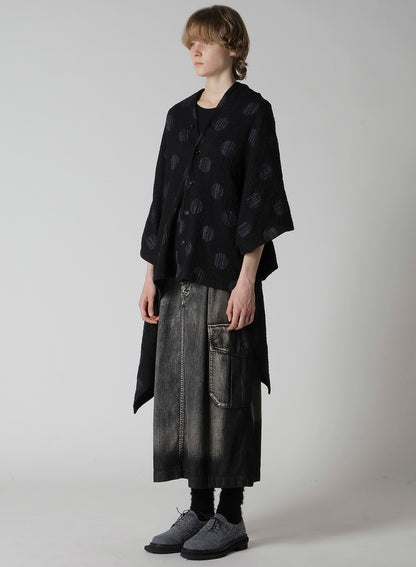 POLKA DOT JQ ASYMMETRIC CARDIGAN