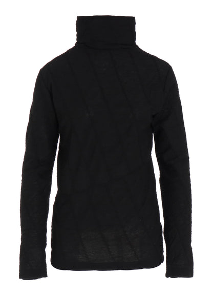 TUCKED DIAGONAL CABLE JQ HIGH NECK LONG T