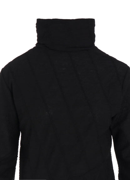 TUCKED DIAGONAL CABLE JQ HIGH NECK LONG T