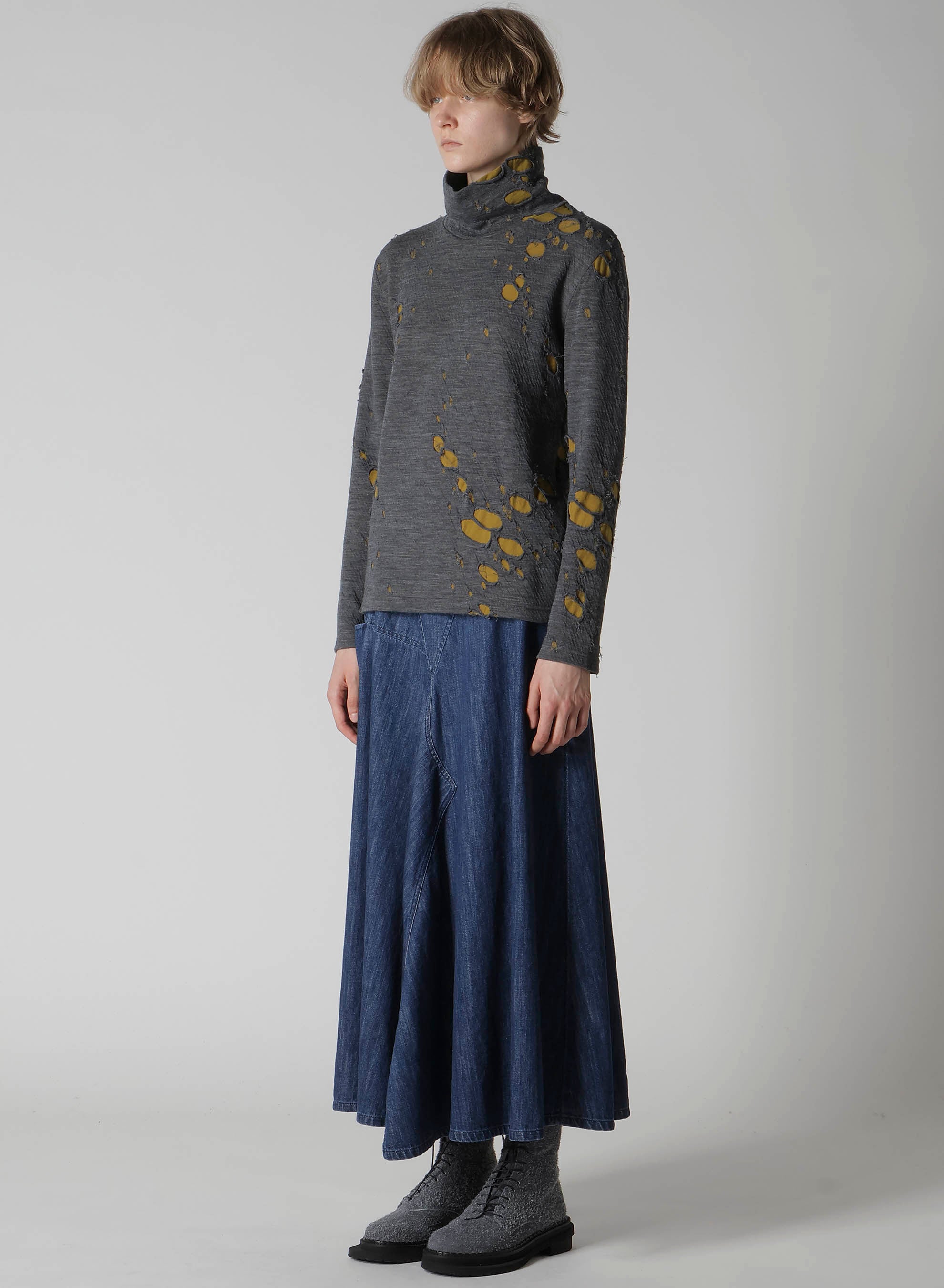 BONDED HOLE JQ HIGH NECK LONG T – THE SHOP YOHJI YAMAMOTO