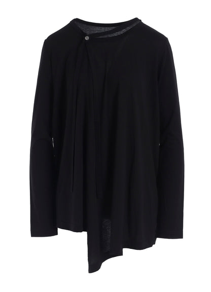 SOFT JERSEY STRING COLLAR LONG T