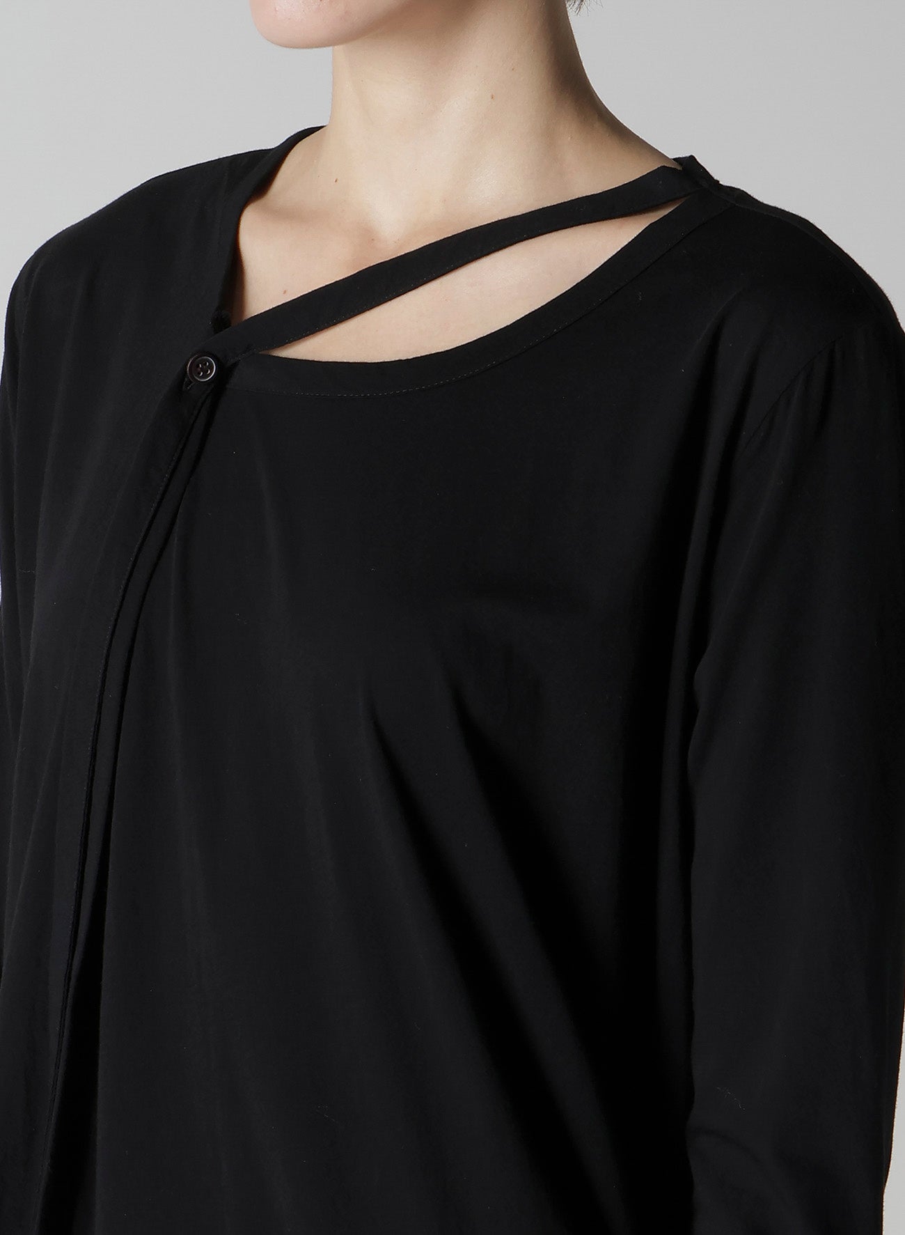 SOFT JERSEY STRING COLLAR LONG T