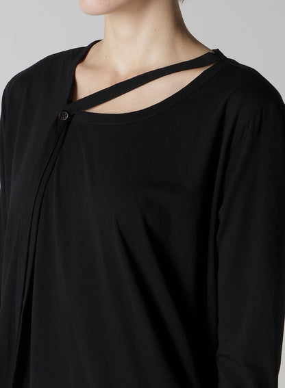 SOFT JERSEY STRING COLLAR LONG T