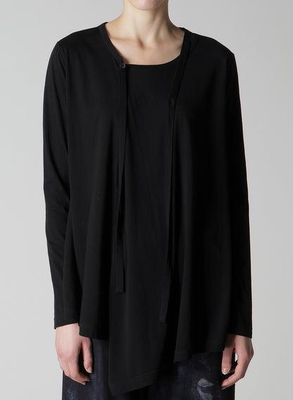 SOFT JERSEY STRING COLLAR LONG T