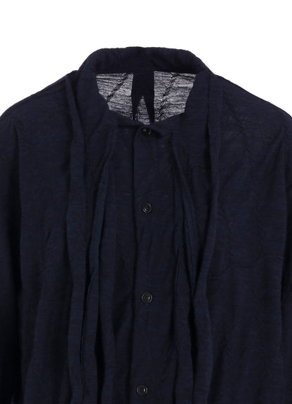 DIAGONAL CABLE JQ BOW TIE BLOUSE T