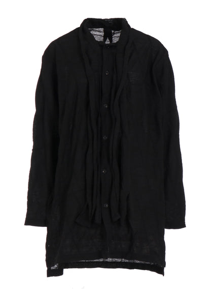 DIAGONAL CABLE JQ BOW TIE BLOUSE T