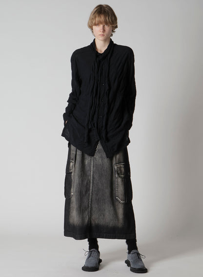 DIAGONAL CABLE JQ BOW TIE BLOUSE T