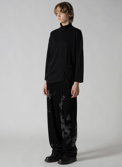 SOFT GAUZE JERSEY ASYMMETRIC HI-NECK PULLOVER