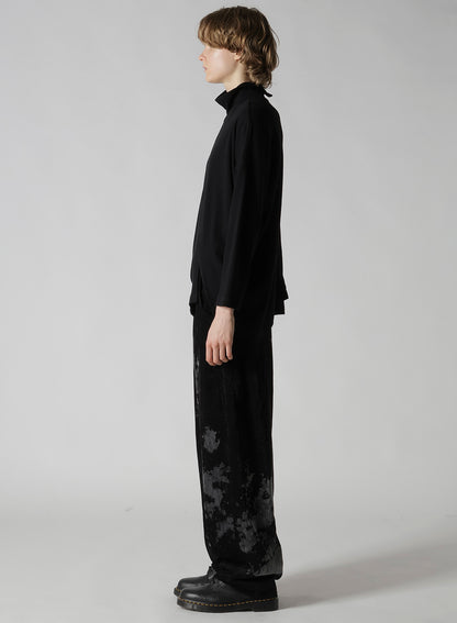 SOFT GAUZE JERSEY ASYMMETRIC HI-NECK PULLOVER