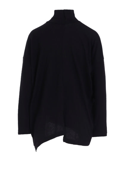 SOFT GAUZE JERSEY ASYMMETRIC HI-NECK PULLOVER
