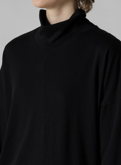 SOFT GAUZE JERSEY ASYMMETRIC HI-NECK PULLOVER