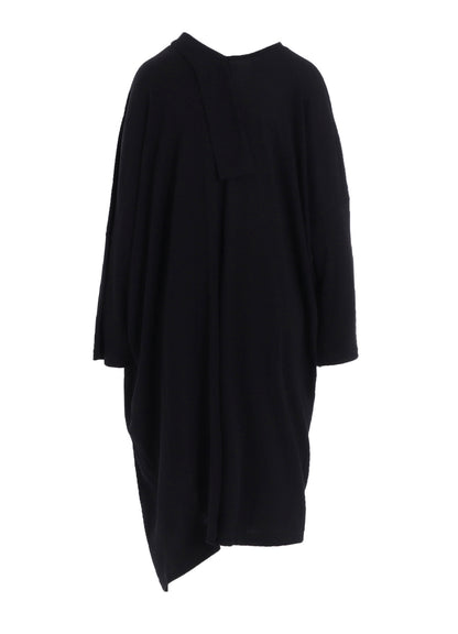 SOFT GAUZE JERSEY ASYMMETRIC DRAPE DRESS