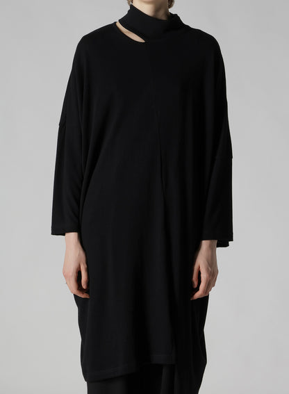 SOFT GAUZE JERSEY ASYMMETRIC DRAPE DRESS