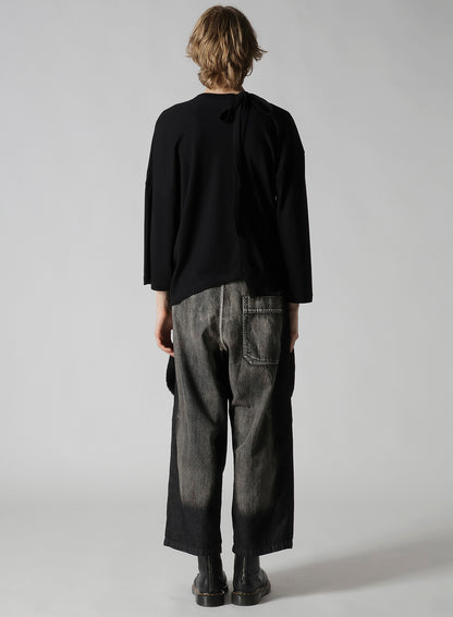SOFT GAUZE JERSEY ASYMMETRIC DRAPE CARDIGAN