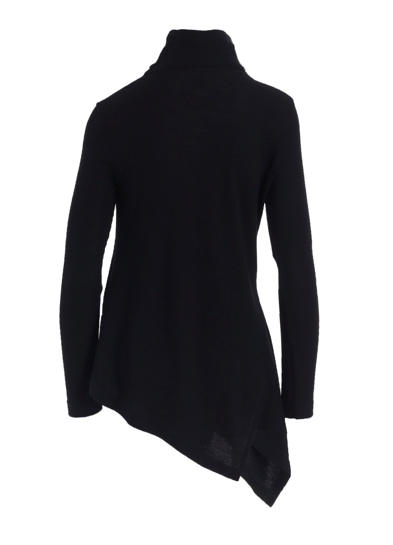 RIB/DENIM COMBINATION FLARE T WITH GATHERS
