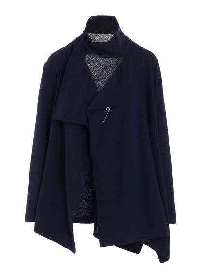 W/NY JERSEY HIGH NECK CARDIGAN