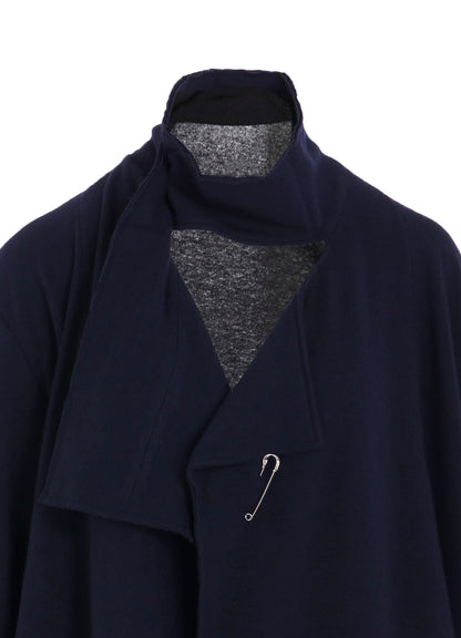 W/NY JERSEY HIGH NECK CARDIGAN
